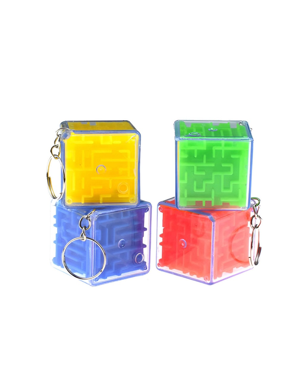 Combo X 12 Cubos Llaveros Rompecabezas Laberinto