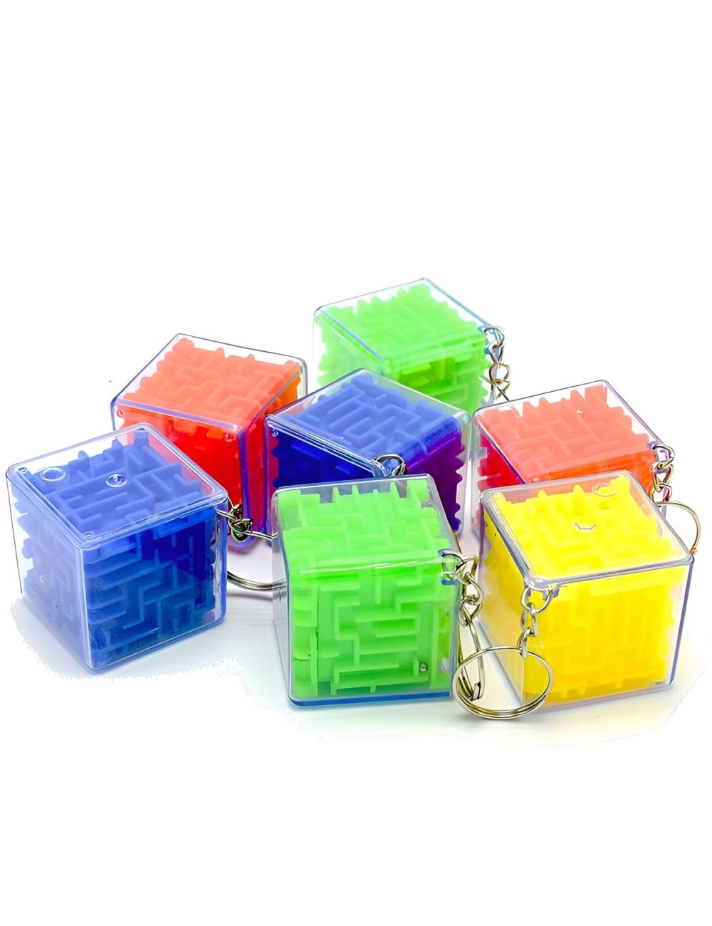 Combo X 12 Cubos Llaveros Rompecabezas Laberinto