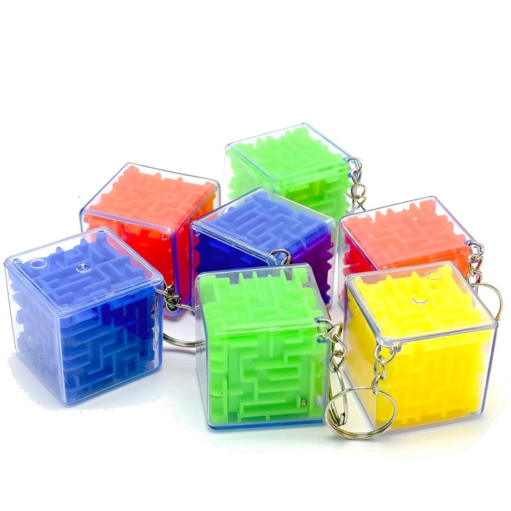 Combo X 12 Cubos Llaveros Rompecabezas Laberinto