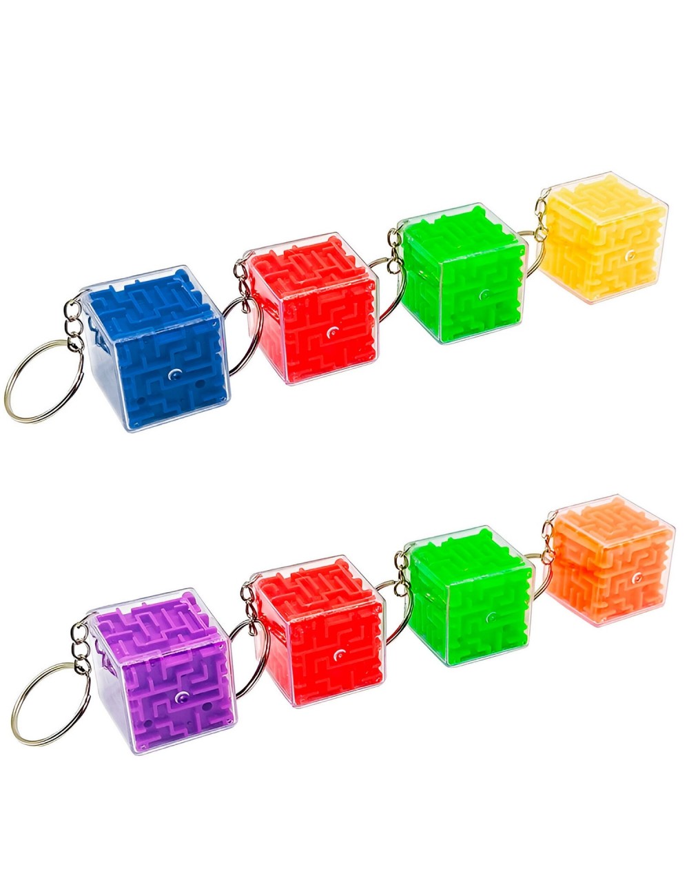 Combo X 12 Cubos Llaveros Rompecabezas Laberinto