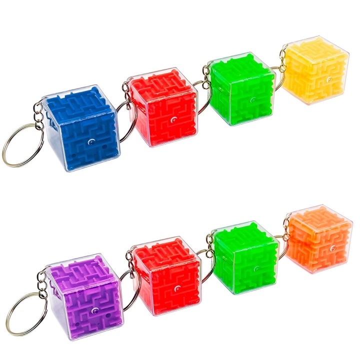 Combo X 12 Cubos Llaveros Rompecabezas Laberinto