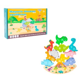 Juego De Mesa Figuras Magnetica Equilibrio Dinosaurio Madera