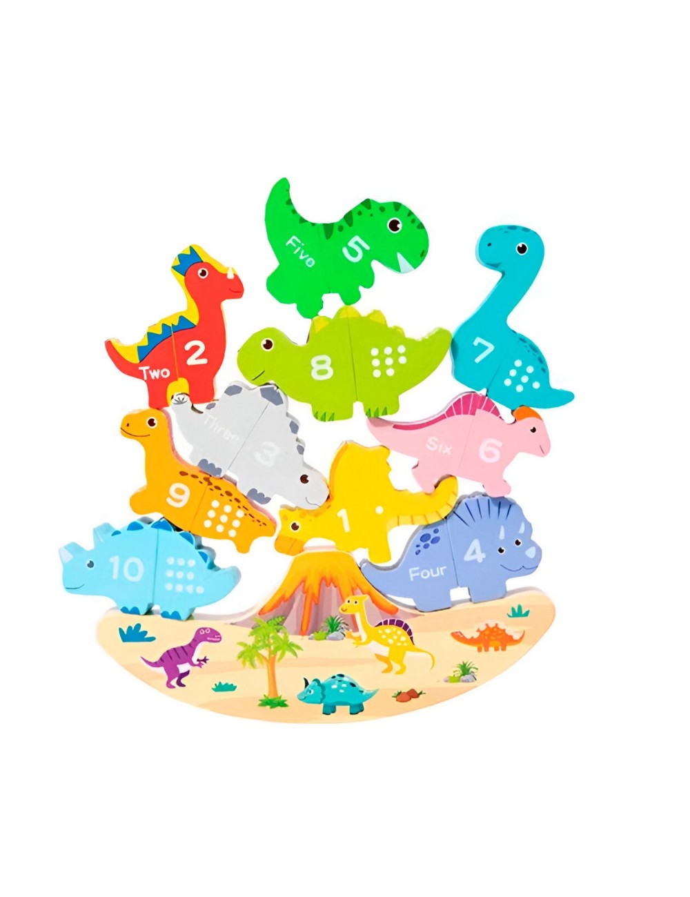 Juego De Mesa Figuras Magnetica Equilibrio Dinosaurio Madera