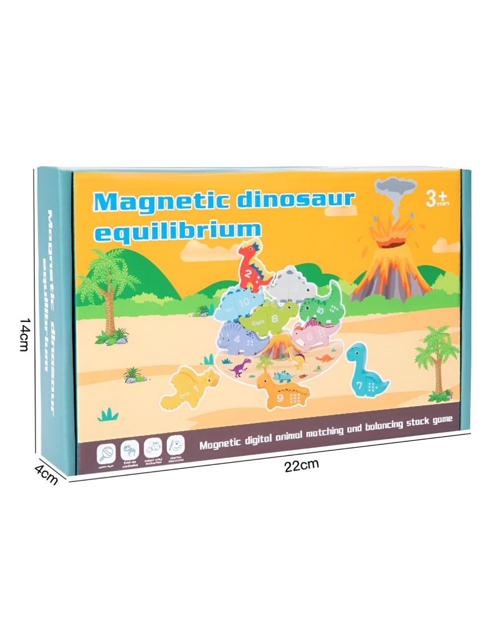 Juego De Mesa Figuras Magnetica Equilibrio Dinosaurio Madera