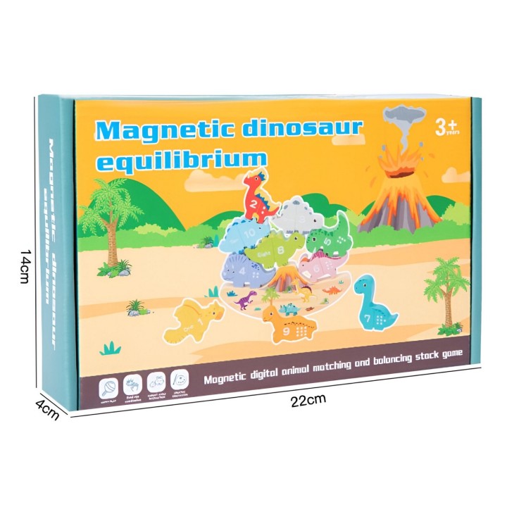Juego De Mesa Figuras Magnetica Equilibrio Dinosaurio Madera