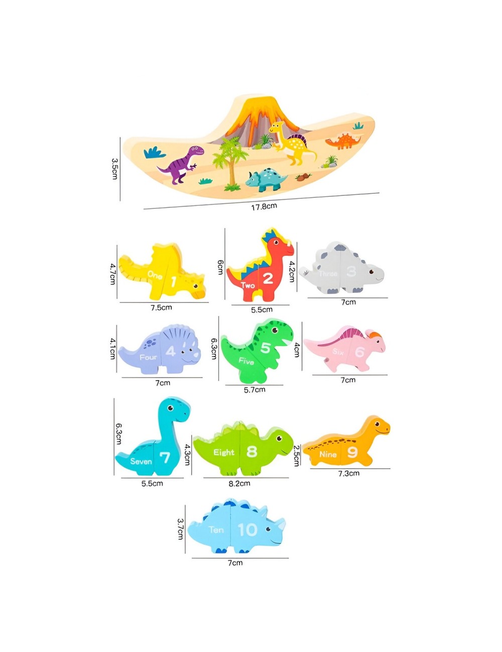 Juego De Mesa Figuras Magnetica Equilibrio Dinosaurio Madera