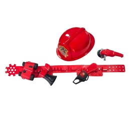 Juguete Set De Casco Herramienta Cinturon Bombero Disfraz