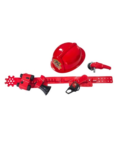 Juguete Set De Casco Herramienta Cinturon Bombero Disfraz