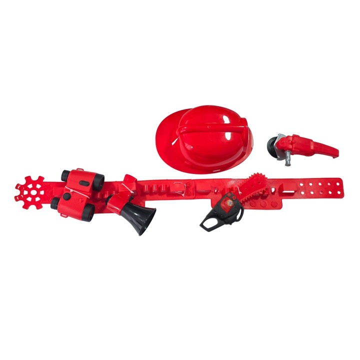 Juguete Set De Casco Herramienta Cinturon Bombero Disfraz