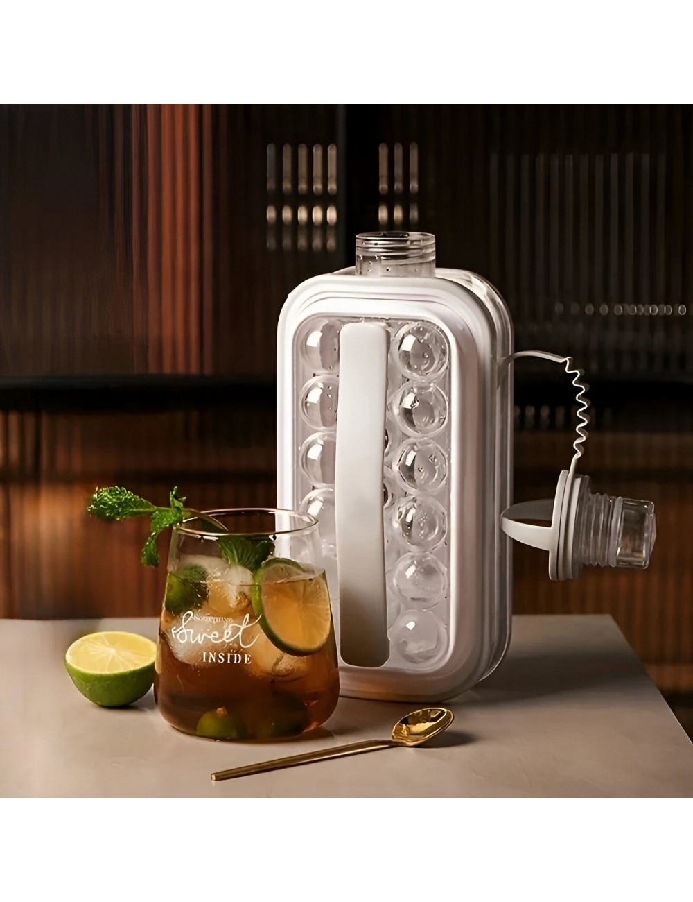 Hielera Hielo Cubeta Molde Botella Termo Agua Cubetera