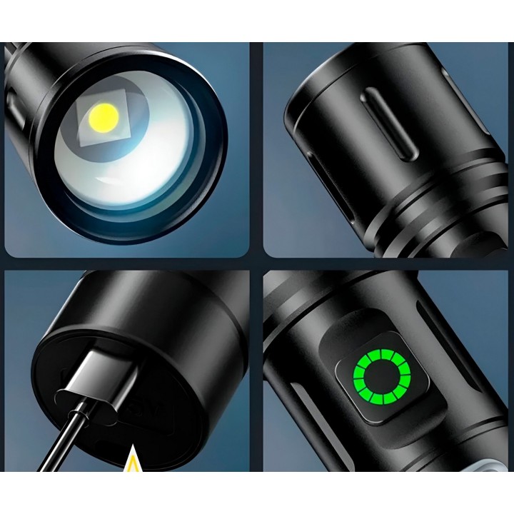 Linterna Recargable Led Portable Mini Potencia Luz Led