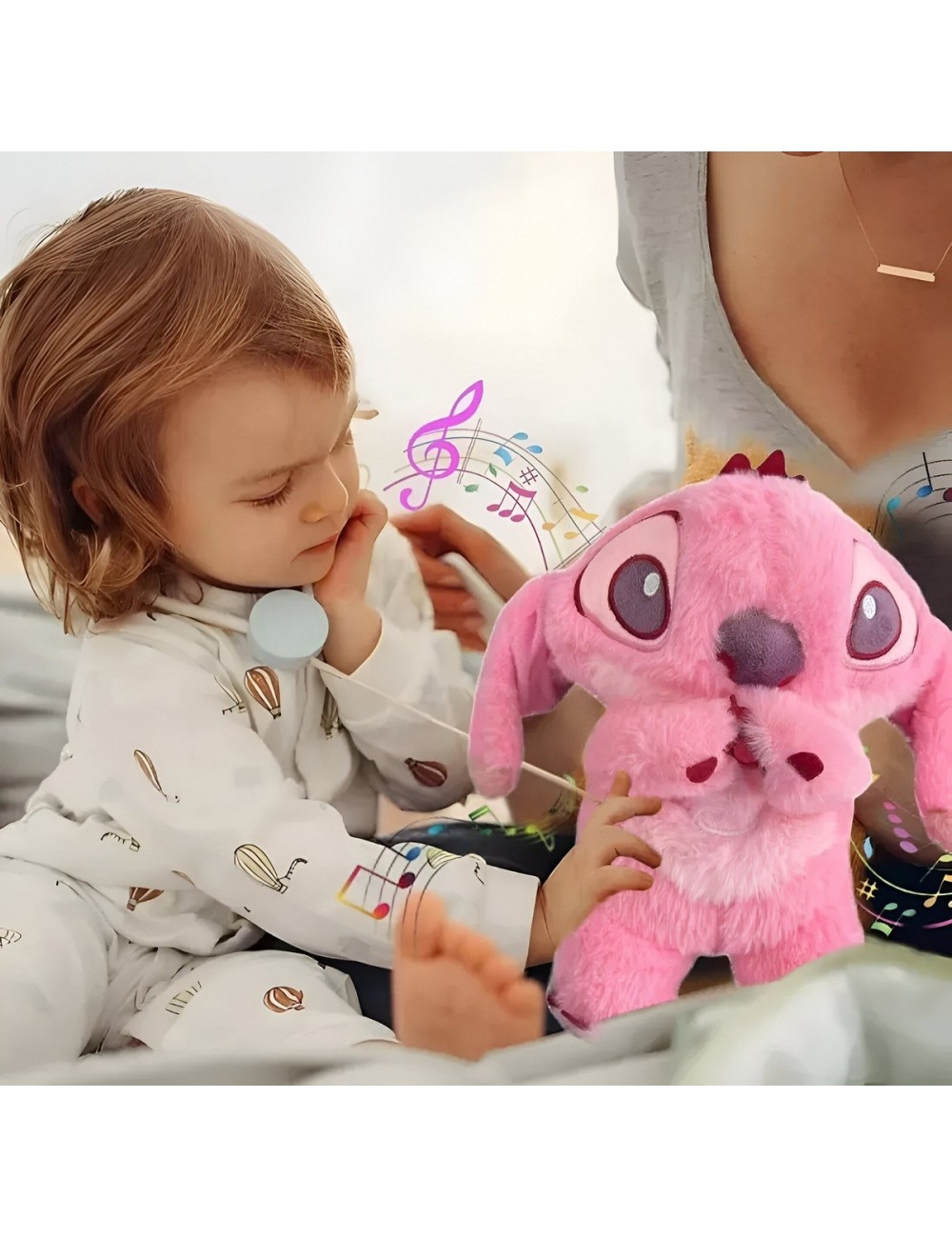 Angel Stitch Peluche Que Respira Sonido Luz Niñas + Bateria