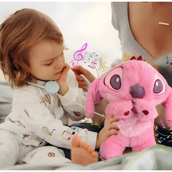 Angel Stitch Peluche Que Respira Sonido Luz Niñas + Bateria