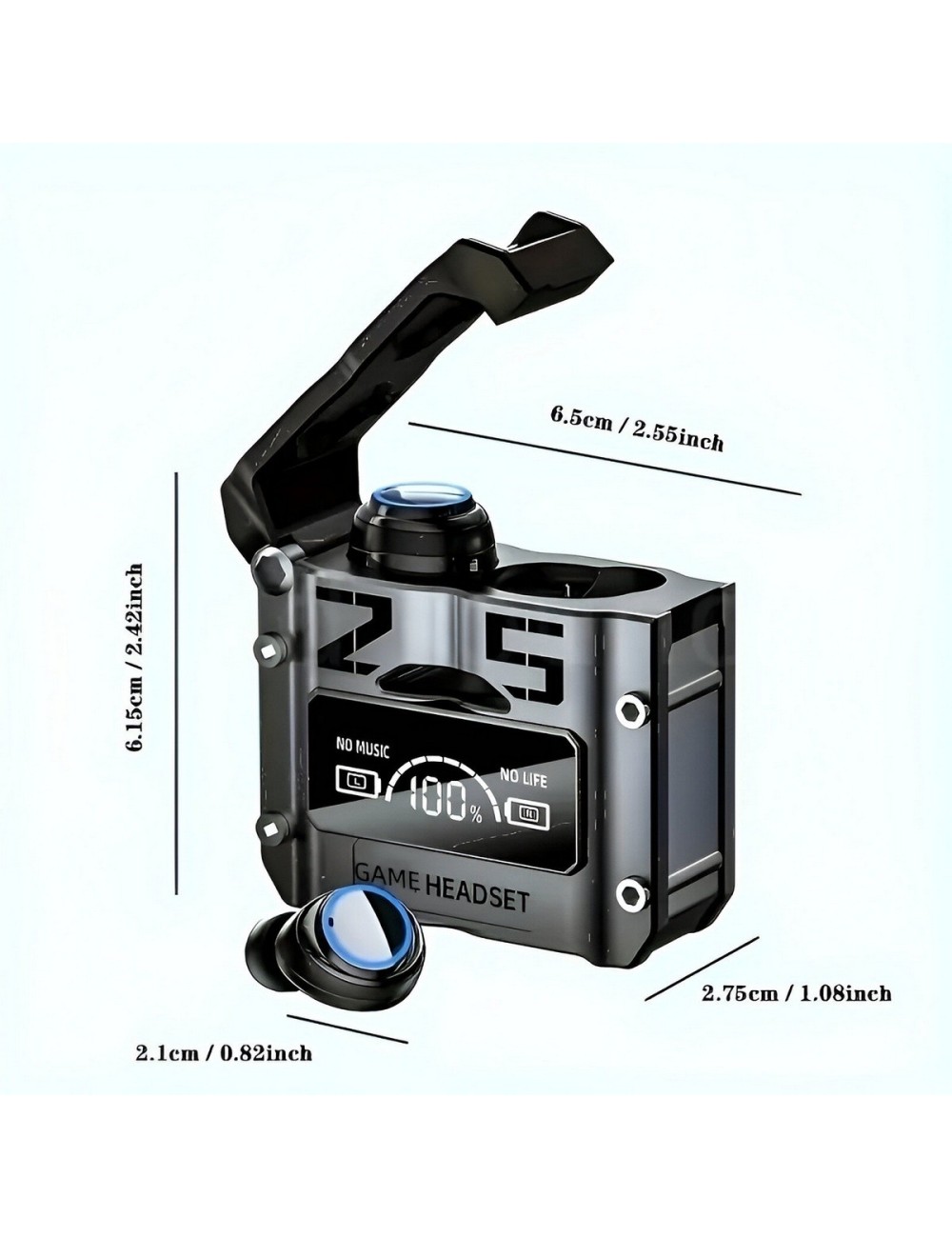 Audífonos Earbuds M25 Bt 5.3 Gamer Portable Pantalla Led