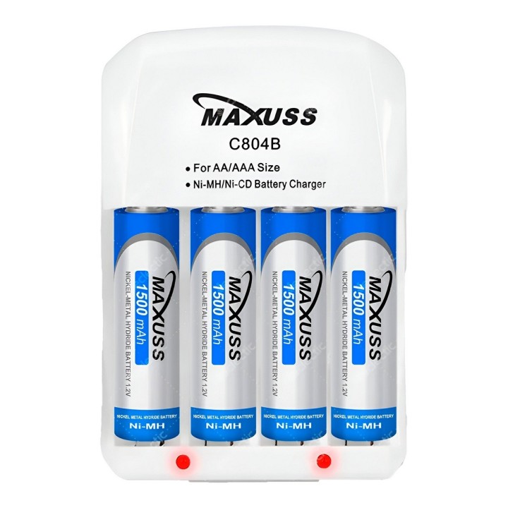 Cargador Baterias Pilas Recargables Maxuss Aax4 Aaa 1100mah