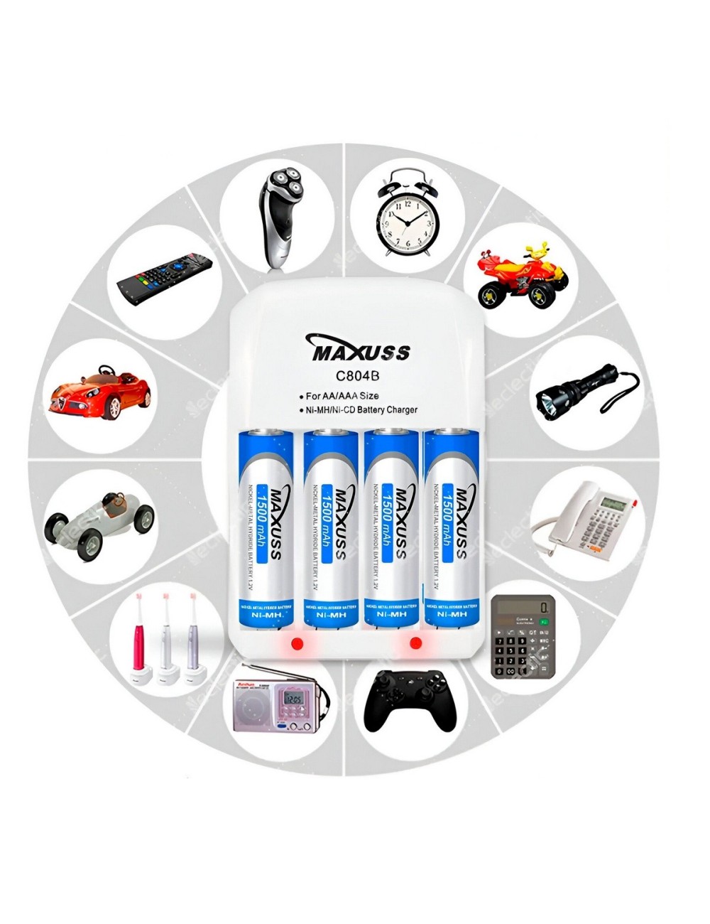 Cargador Baterias Pilas Recargables Maxuss Aax4 Aaa 1100mah