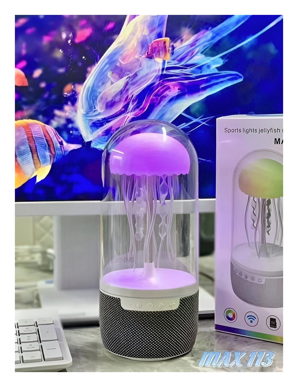 Lampara De Mesa Escritorio Medusa Colores Parlante Bluetooth