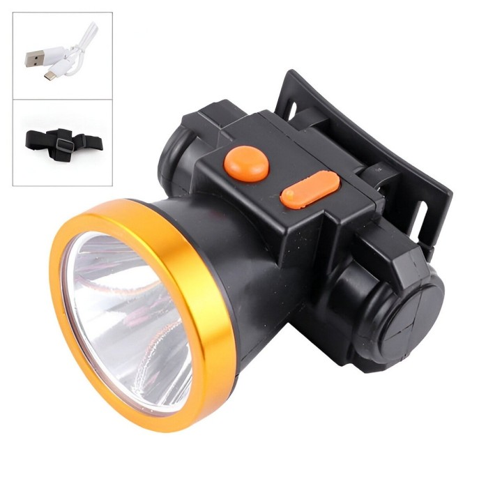 Lampara Linterna Tactica Led Minera Cabeza Recargable Gdg011