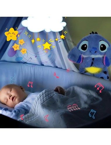 Stitch Peluche Que Respira Sonido Luz Unisex Niños + Bateria