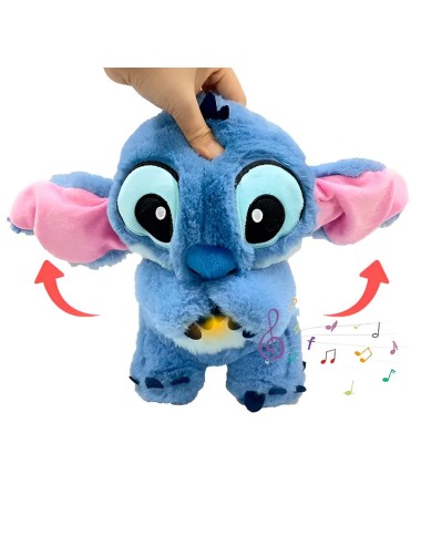 Stitch Peluche Que Respira Sonido Luz Unisex Niños + Bateria