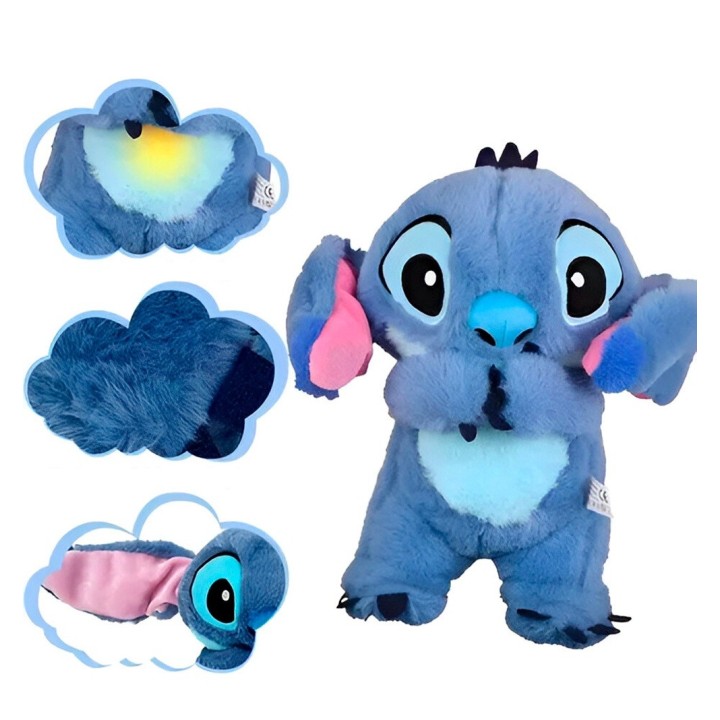 Stitch Peluche Que Respira Sonido Luz Unisex Niños + Bateria