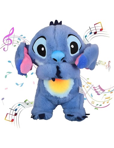 Stitch Peluche Que Respira Sonido Luz Unisex Niños + Bateria