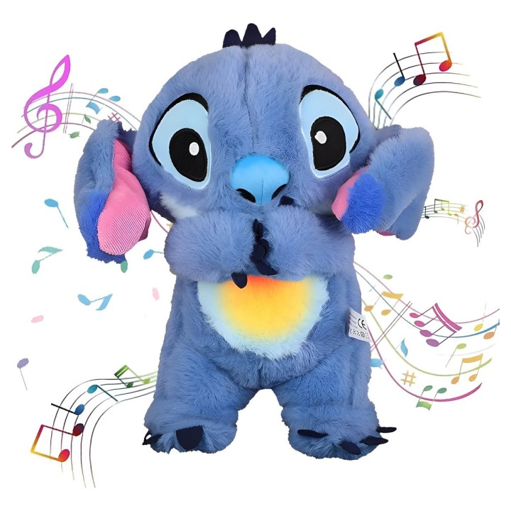 Stitch Peluche Que Respira Sonido Luz Unisex Niños + Bateria