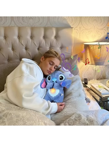 Stitch Peluche Que Respira Sonido Luz Unisex Niños + Bateria