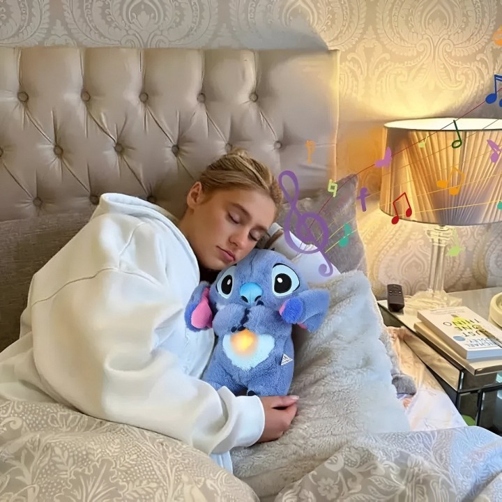 Stitch Peluche Que Respira Sonido Luz Unisex Niños + Bateria