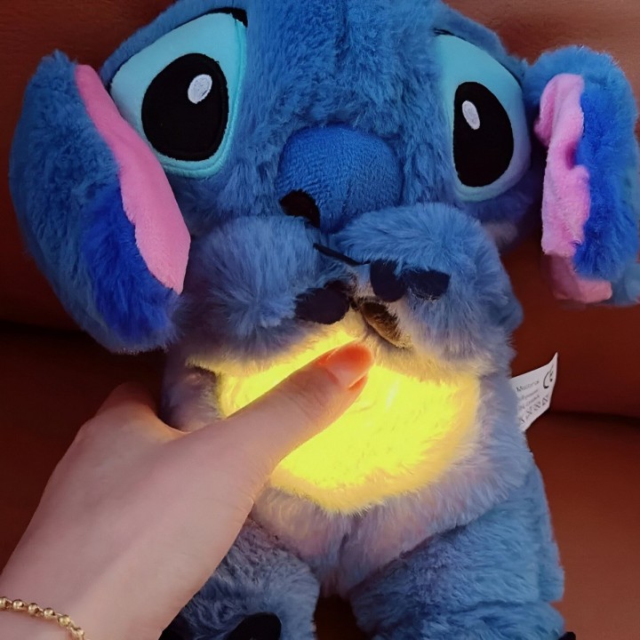 Stitch Peluche Que Respira Sonido Luz Unisex Niños + Bateria