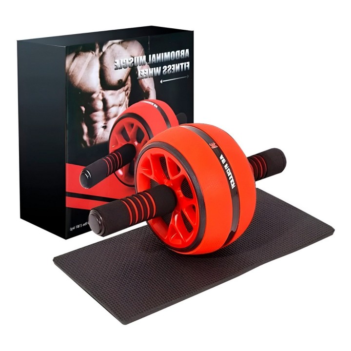 Rueda Abdominal Rodillo Grueso Tipo Barril Gym + Tapete