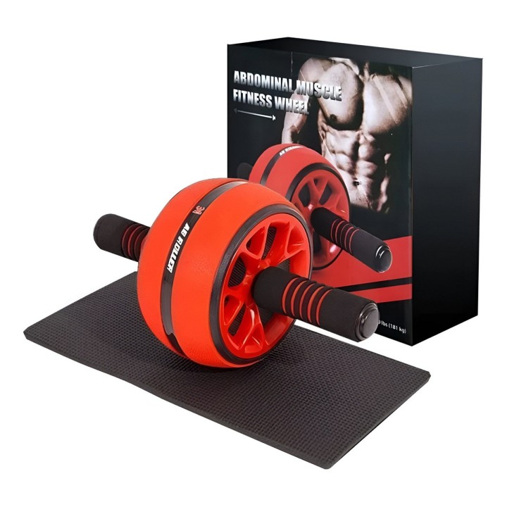 Rueda Abdominal Rodillo Grueso Tipo Barril Gym + Tapete