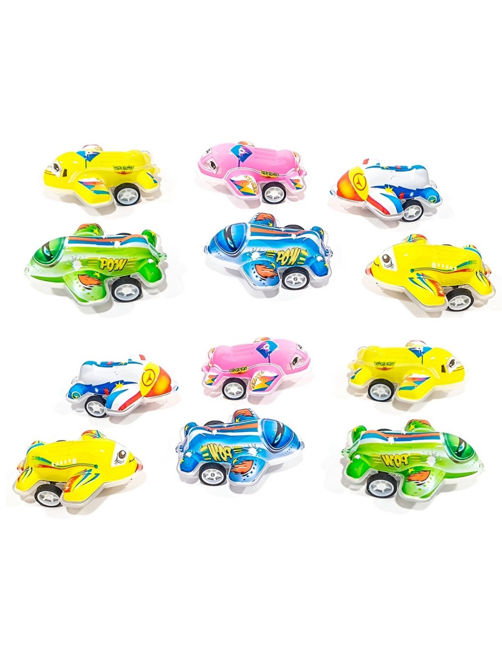 Carros Y Aviones De Impulso Colección Juguete X 12 Pcs