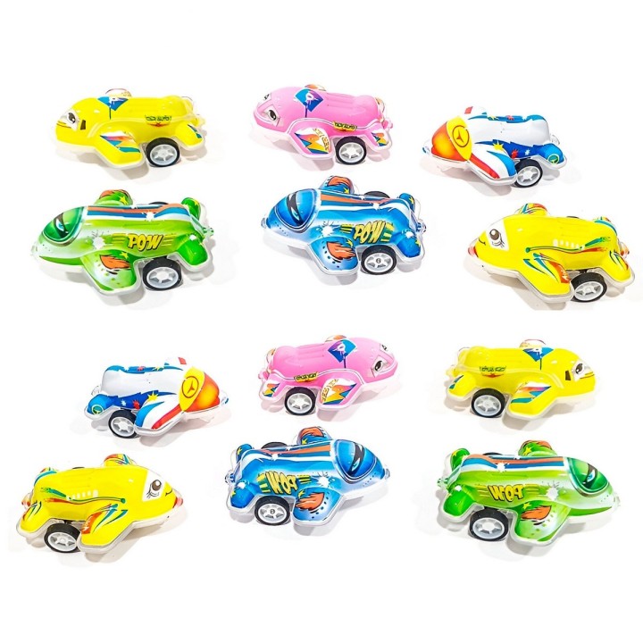 Carros Y Aviones De Impulso Colección Juguete X 12 Pcs