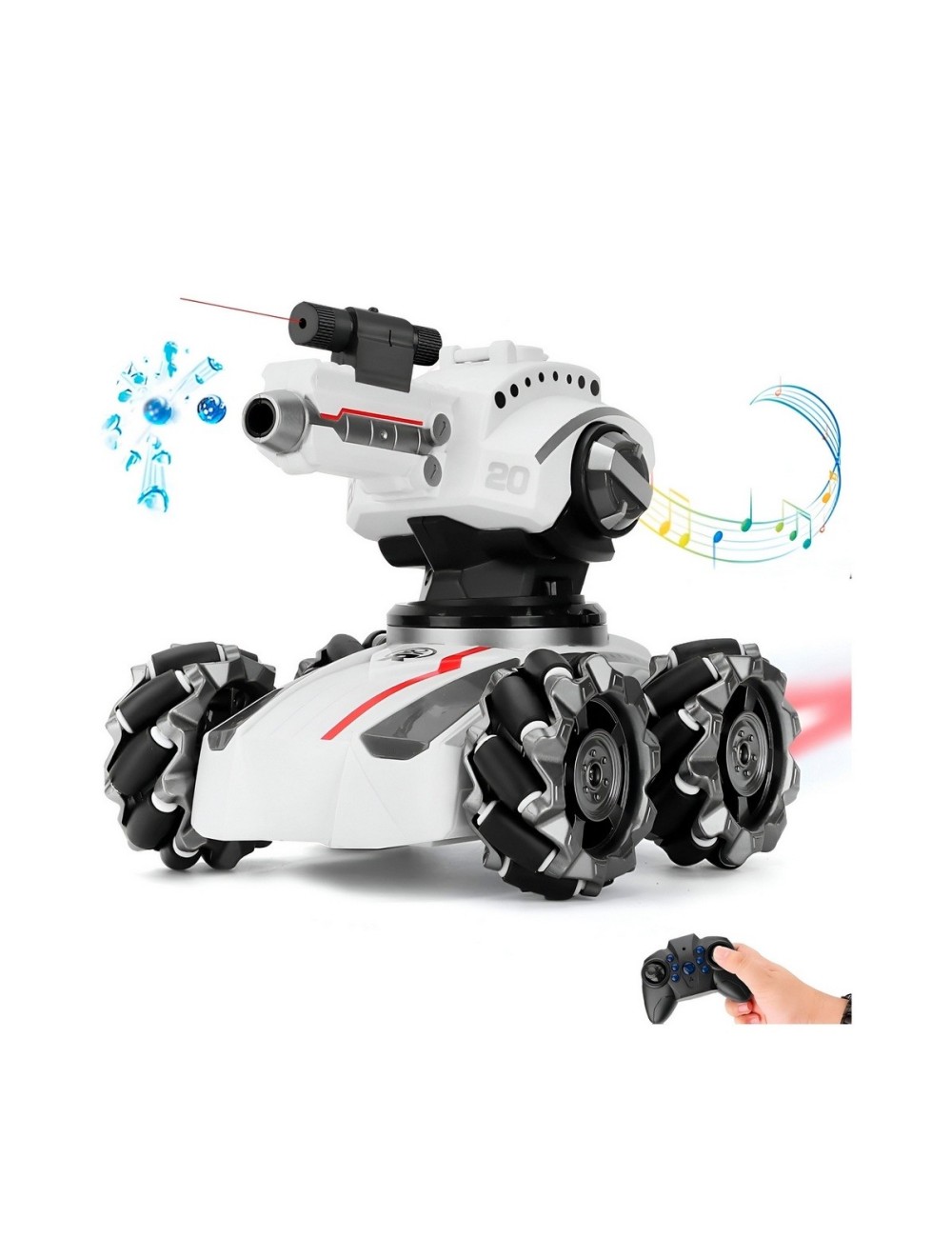 Carro Tanque Recargable A Control Remoto Hidrogel Niños