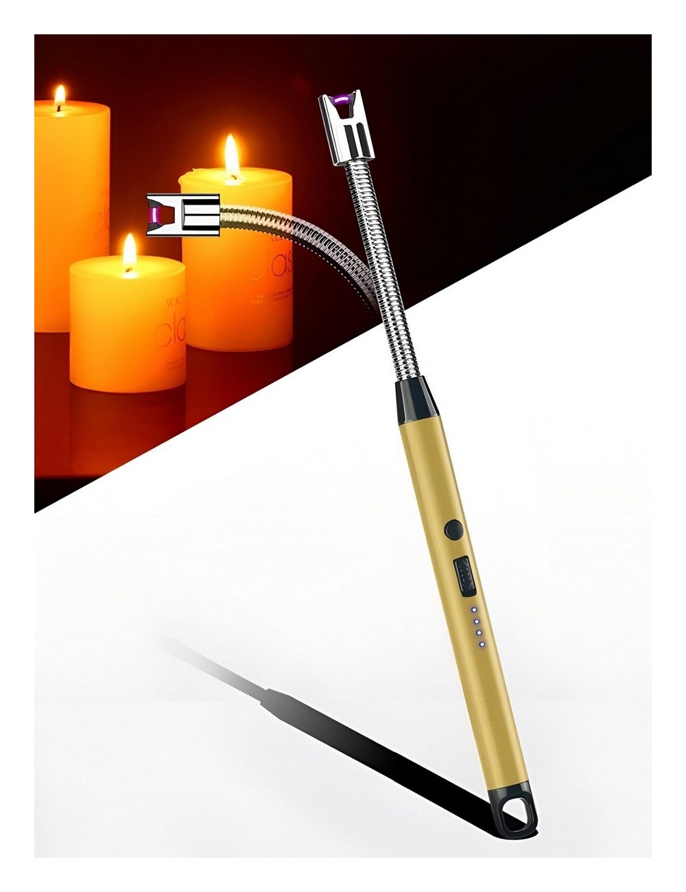 Encendedor Eléctrico Recargable Con Cuello Flexible Y Arco