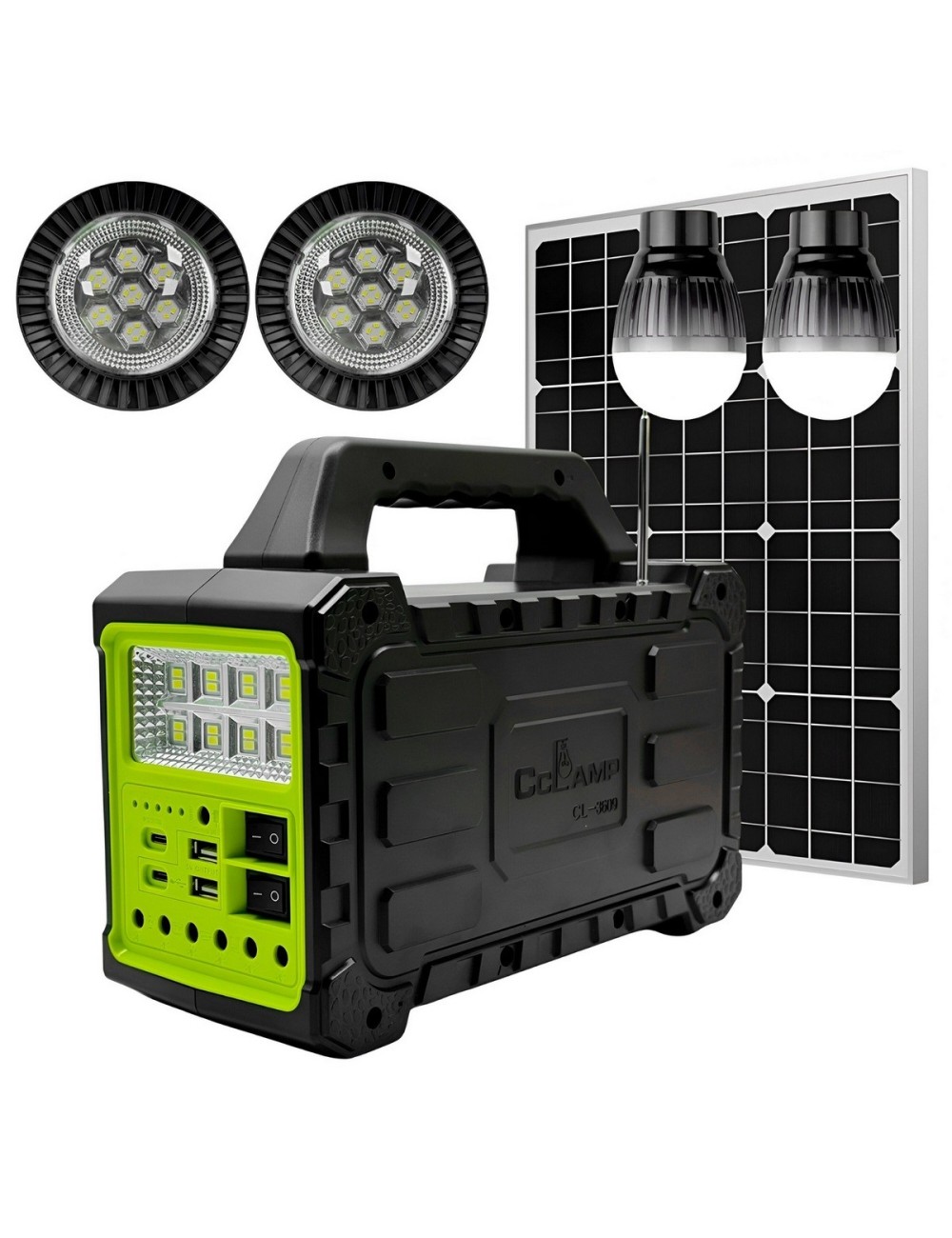 Estación De Carga Generador Solar Con Panel Solar + Lámparas