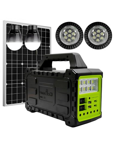 Estación De Carga Generador Solar Con Panel Solar + Lámparas