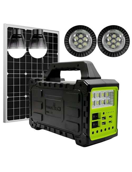 Estación De Carga Generador Solar Con Panel Solar + Lámparas