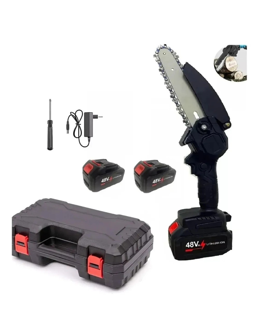 Mini Motosierra De Mano Portátil Ergonómico Recargable 48 V