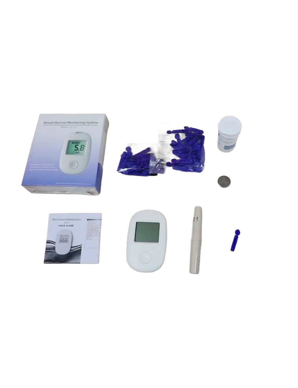 Kit Glucómetro Diabetes Digital + Accesorios G-171