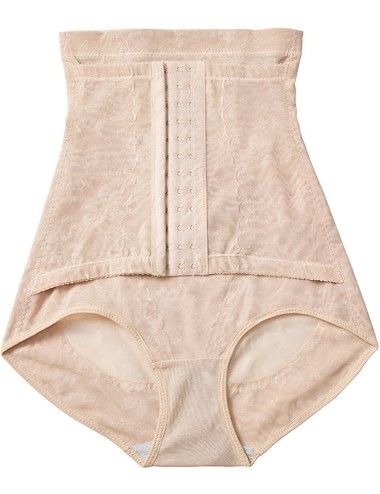 Faja Panty De Alta Compresión Con Encaje Y Broches Frontales