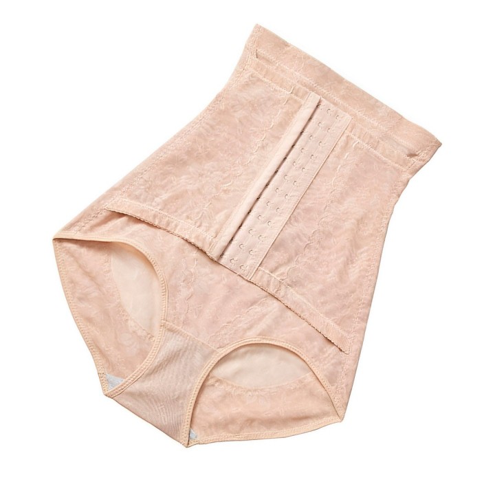 Faja Panty De Alta Compresión Con Encaje Y Broches Frontales