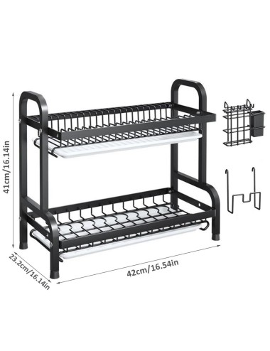 Estante Escurridor De Cocina Para Platos En Hierro 2 Niveles