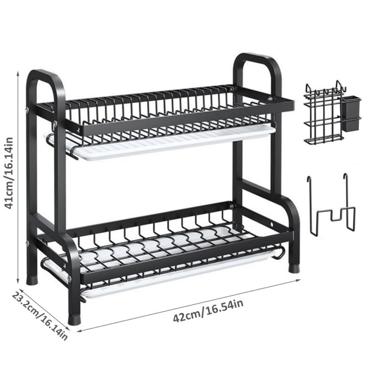 Estante Escurridor De Cocina Para Platos En Hierro 2 Niveles
