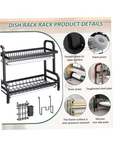 Estante Escurridor De Cocina Para Platos En Hierro 2 Niveles