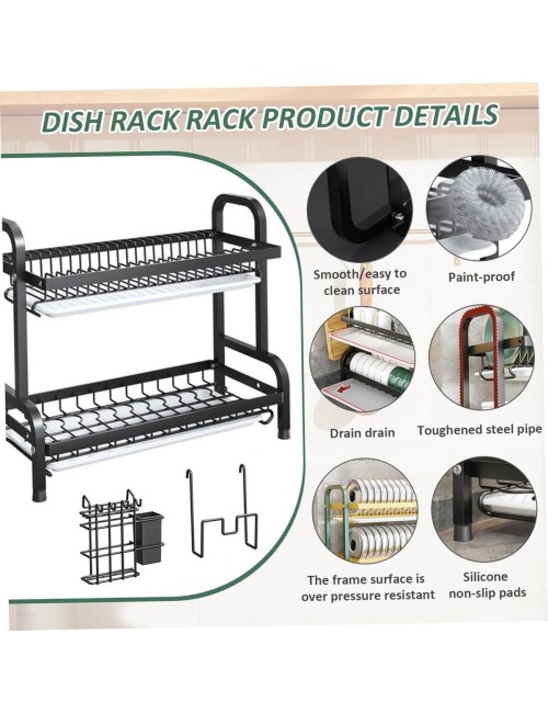 Estante Escurridor De Cocina Para Platos En Hierro 2 Niveles