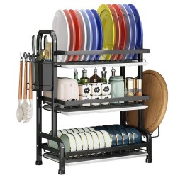 Estante Escurridor De Cocina Para Platos En Hierro 3 Niveles