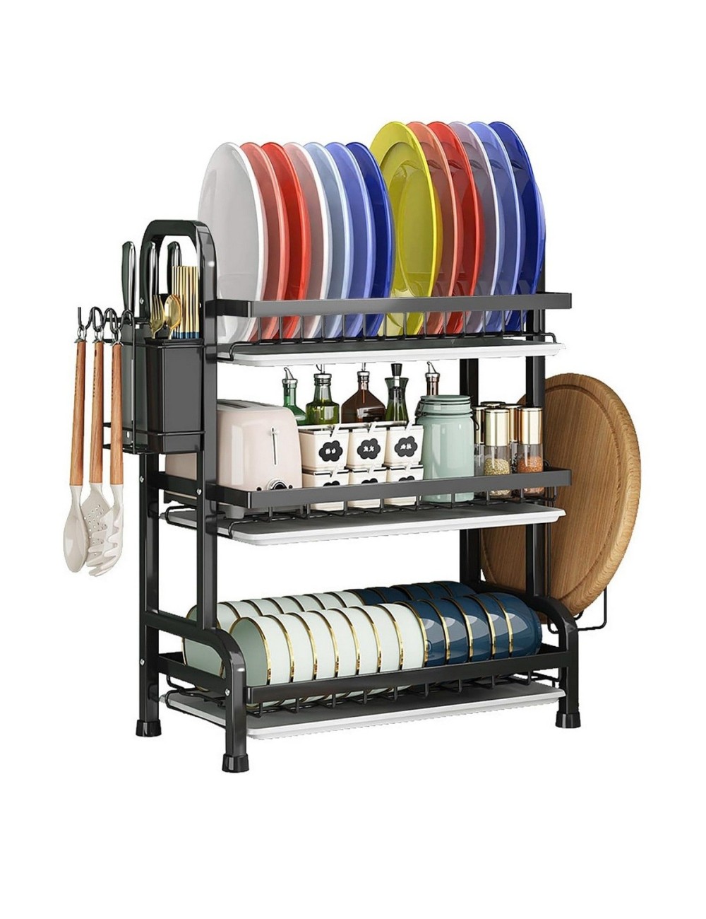 Estante Escurridor De Cocina Para Platos En Hierro 3 Niveles