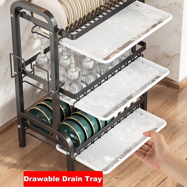 Estante Escurridor De Cocina Para Platos En Hierro 3 Niveles